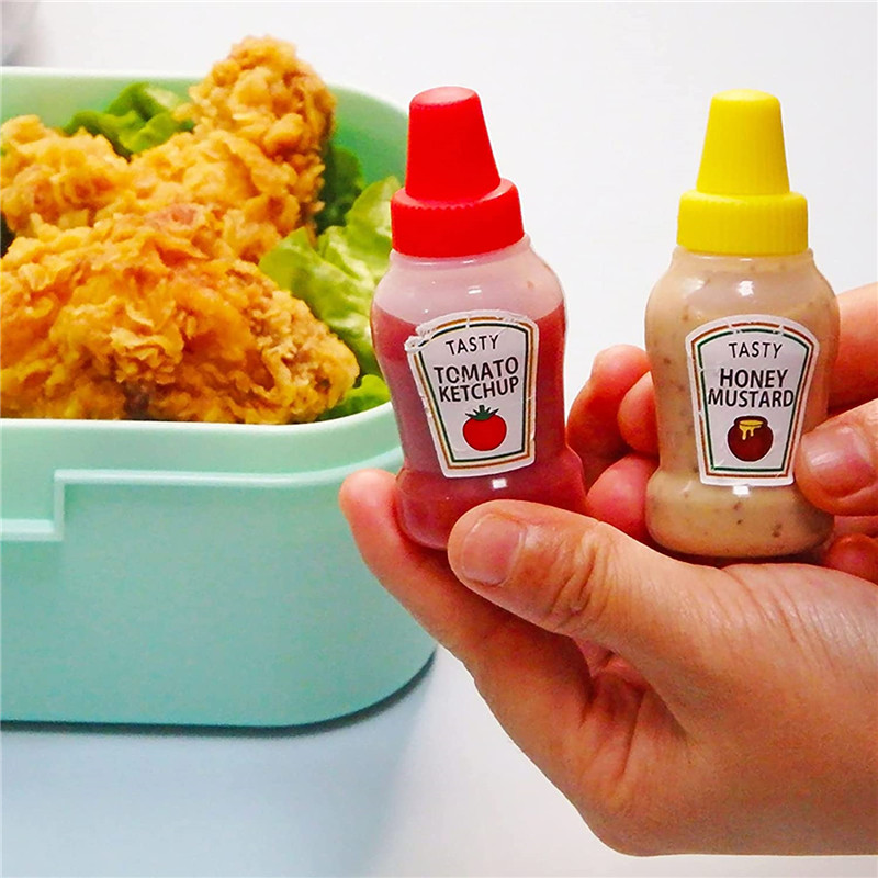 Maysure 25ml Mini condiment squeeze bottle Ketchup/sauce container Plastic portable lunch box dressing machine with screw lid