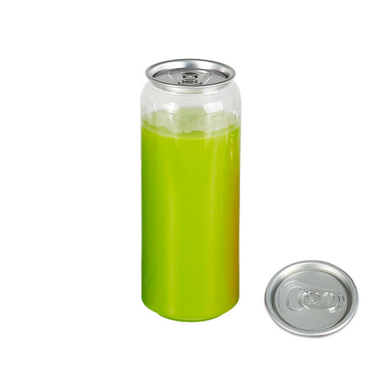 MAYSURE 350ml PET Transparent Soft Drink Can Empty Plastic Clear Soda Water Beverage Juice Can with Easy Open Lid