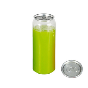 MAYSURE 350ml PET Transparent Soft Drink Can Empty Plastic Clear Soda Water Beverage Juice Can with Easy Open Lid