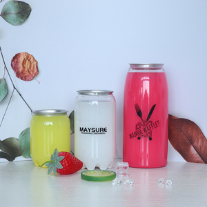 MAYSURE 250ml Pet Transparent Soft Drink Can Empty Plastic Clear Soda Beverage Can with Easy Open Lid