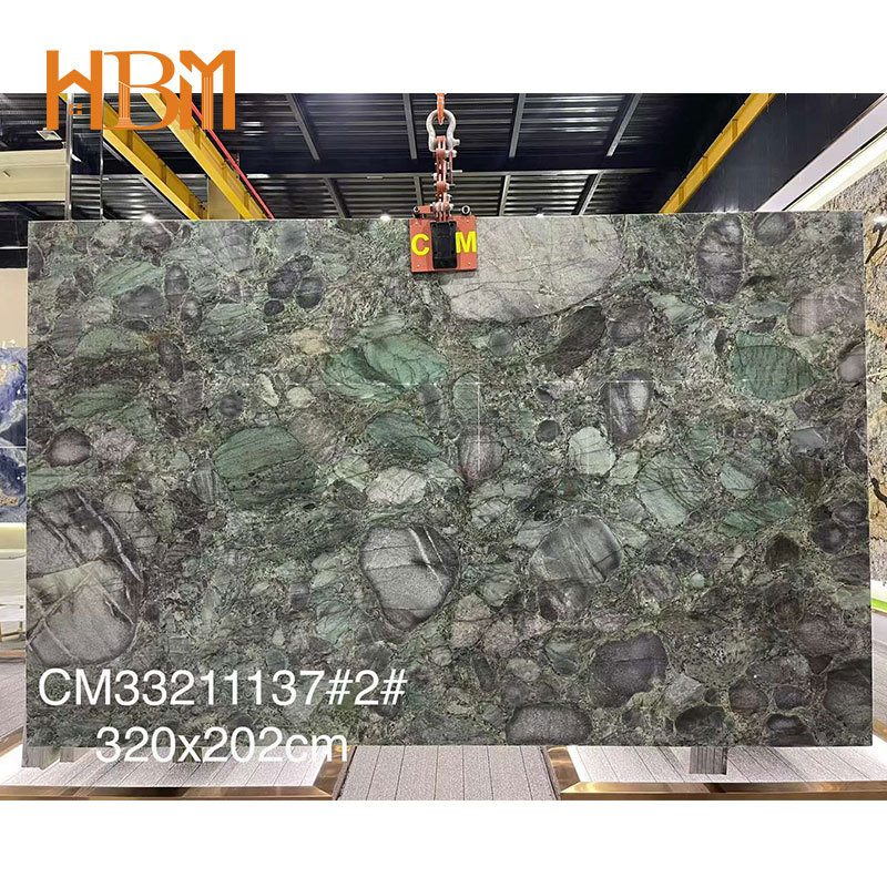 Popular Marble slab green marble Emerald Green marble for Kitchen top Decor