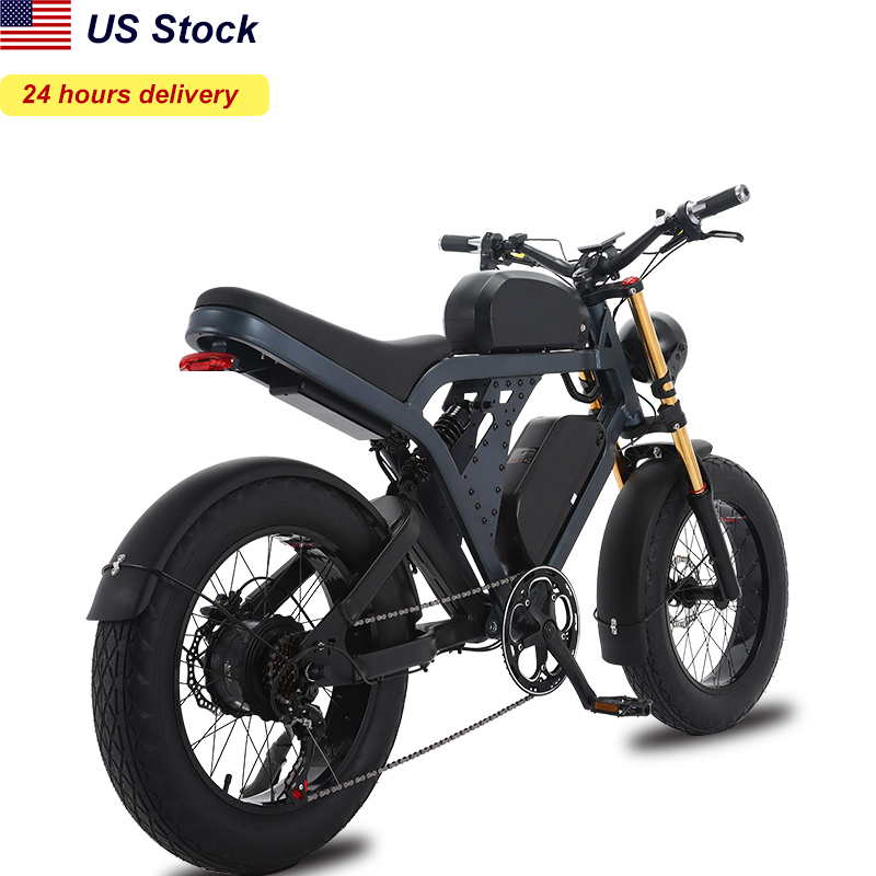 super 20 inch 1000w 48v 52v long range fat tire 73 ebike with dual lithium battery electric e bike