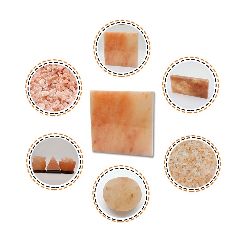 Natural Decorative Pakistan Himalaya Salt Lamps Himalayan Block Pink Brick Tile Rocks Stone For Decoration Building Material BBQ