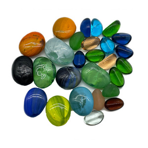 Bulk color polished Yuhua stone Price Natural pebble garden aquarium landscape color pattern glass beads price Paving stone