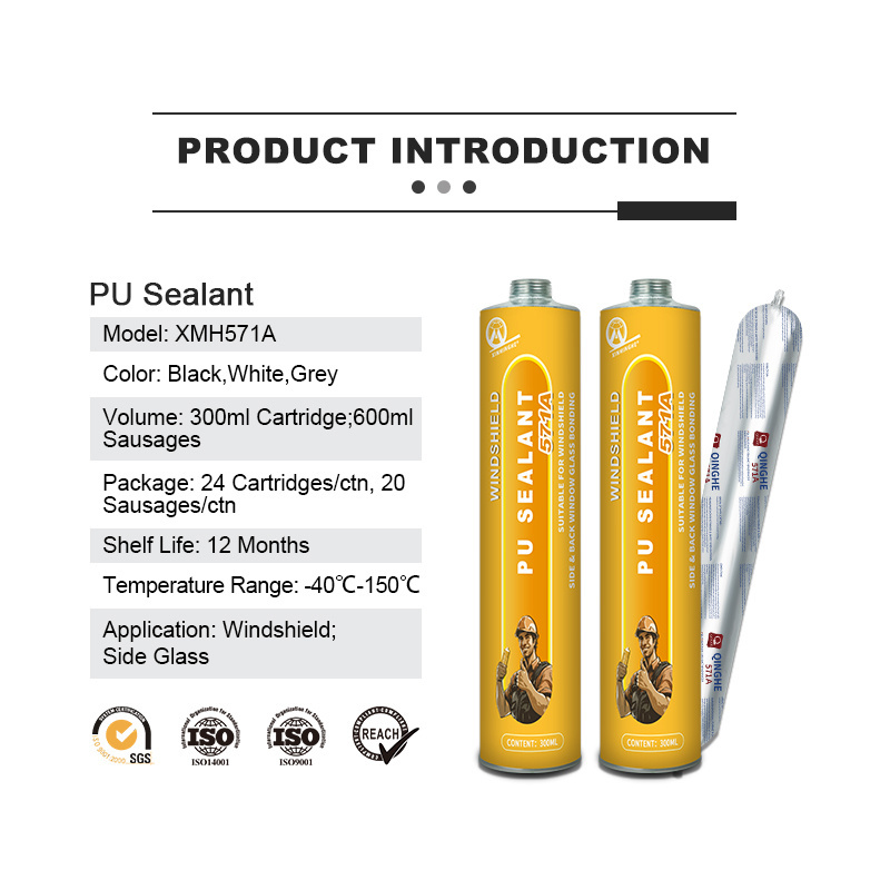 MH571A PU Sealant Auto Glass Repairment Adhesion Polyurethane Poliuretano Sellador Fast Curing Car Window Windshield Sealant