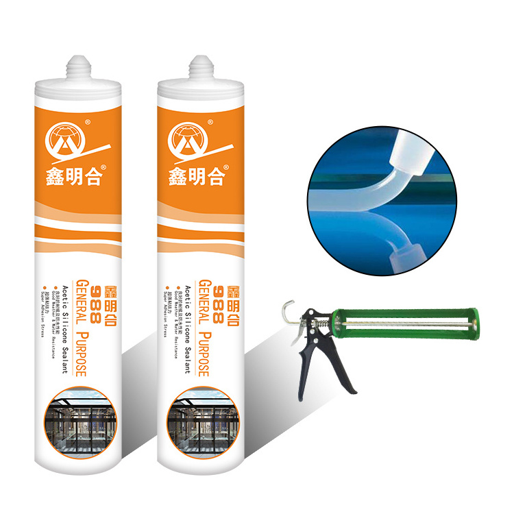 MH988 Acid sealant cheap price RTV brown glass glue waterproof clear gp silicone caulk sealant 280ml suppliers for window