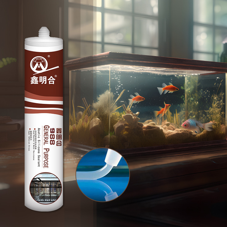 MH988 Acid sealant High Quality White Clear OEM General Purpose Glass Bond Acetic Cure Silicone Sealant for Aquarium Making