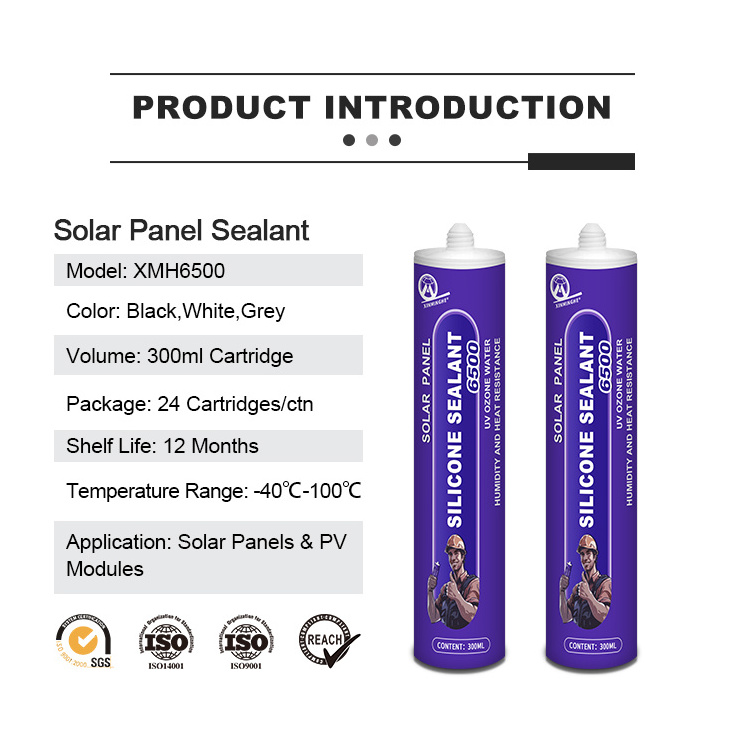 MH6500 silicone sealant factory direct 310ml cartridge rv solar silicone photovoltaic module sealant supplier for motorhomes