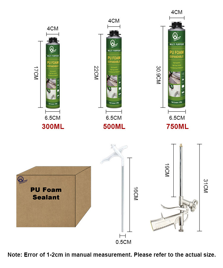 MH PU Foam OEM High Expanding Soundproof Waterproof Construction Windows & Door Frames Polyurethane PU Foam Adhesive Sealant