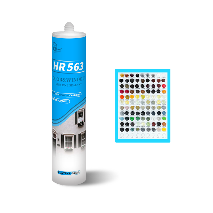 MH563 Silicone sealant non acid neutral clear grey black color bathroom glass window transparent caulk silicone building sealant