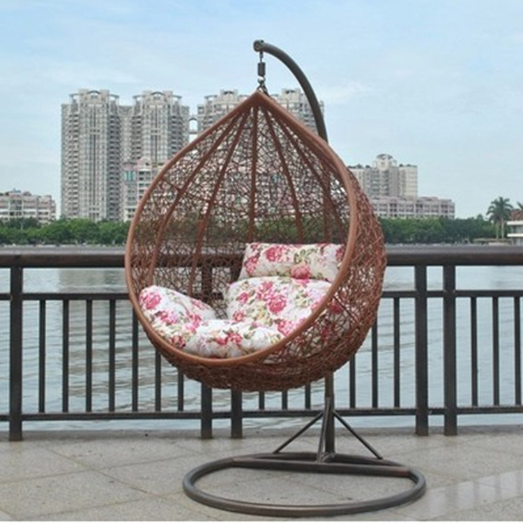 fashion garden furniture wicker rattan hanging indoor swing chair with stand pool lounge chairs swimming rattan chair