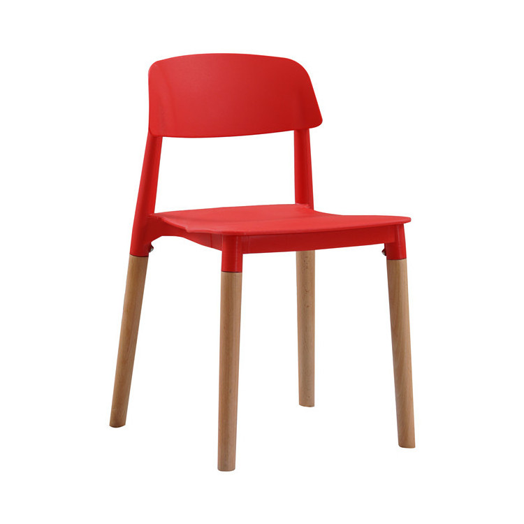 Free Sample Colored Pp Modern Cheap Wholesale Monoblock Seat Heavi Duti Stackable Ergonom Plastic Chair With wooden Leg