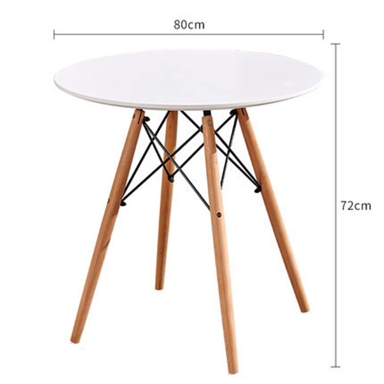 white table wood legs modern living room restaurant round small dining table set 4 chairs Tavolo da pranzo piccolo set 4 sedie