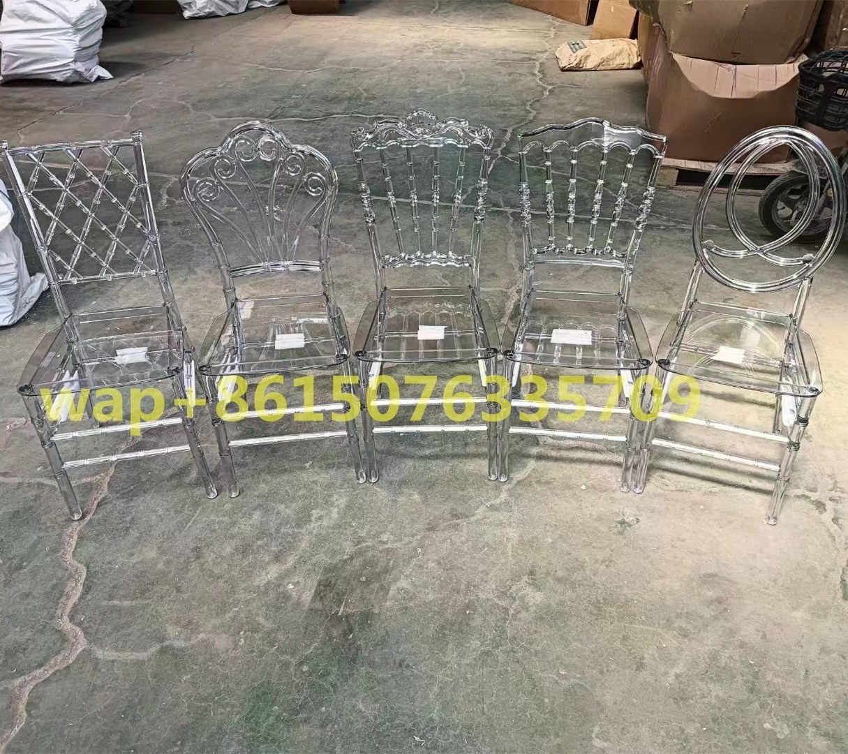 Modern stackable event party outdoor indoor  chair clear crystal chair wedding chairs and tables for rental