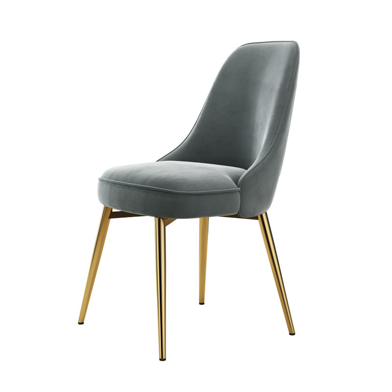 Chinese supplier blue green gray cream color velvet upholstered scandinavian dining chair modern