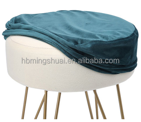 modern vanity changing shoes chair velvet dinning chair low small round metal ottoman foot stool chair