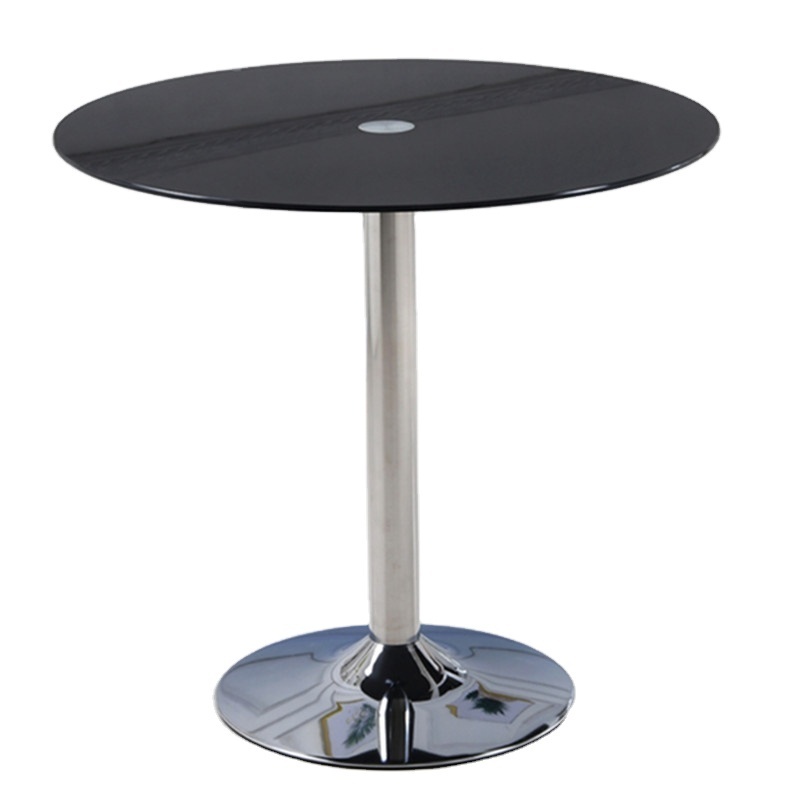 home furniture nordic modern silver base round pool table coffee table modern glass coffee table  80cm round