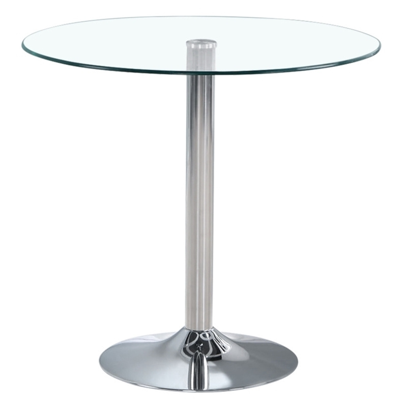 home furniture nordic modern silver base round pool table coffee table modern glass coffee table  80cm round