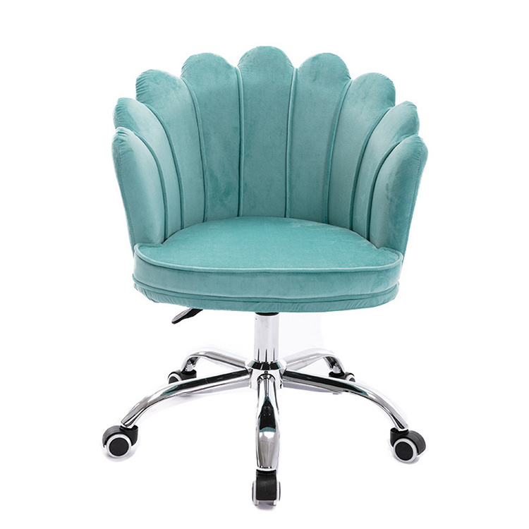 Home comfortable and sedentary cute velvet chaises salle a manger metal frame swivel chair