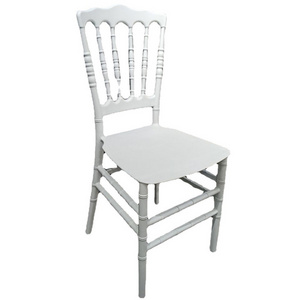 Crown Napoleon European vintage chair Silla de comedor de resina PP white plastic resin classic wedding dining chair