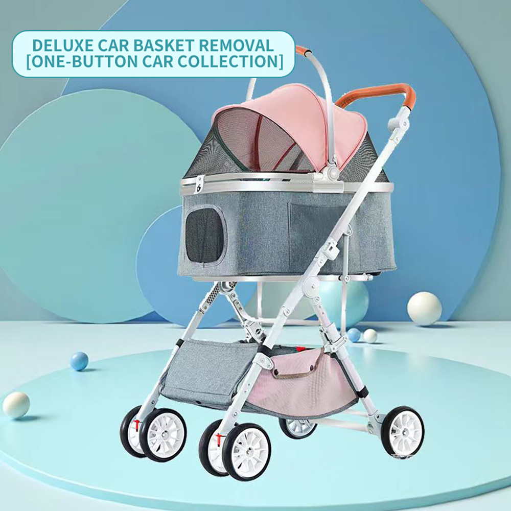 3 in 1 Folding Dog Stroller easy Folding Pet Stroller Luxury for Medium Pet with twin pet stroller