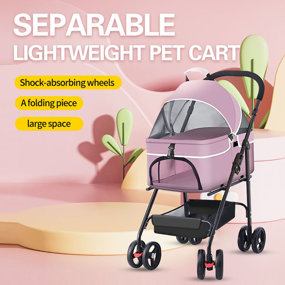 Travel Portable Folding Aviation pet stroller Aluminum Frame Lightweight Removable Travel Carriage Pet Stroller With Wheels