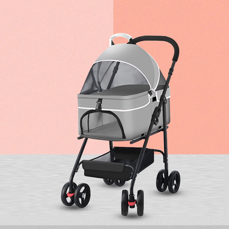 Customized  Pet Trolley Separation Dog Stroller Luxury 4 Wheels Dog detachable pet stroller pet trolley carrier with wheels