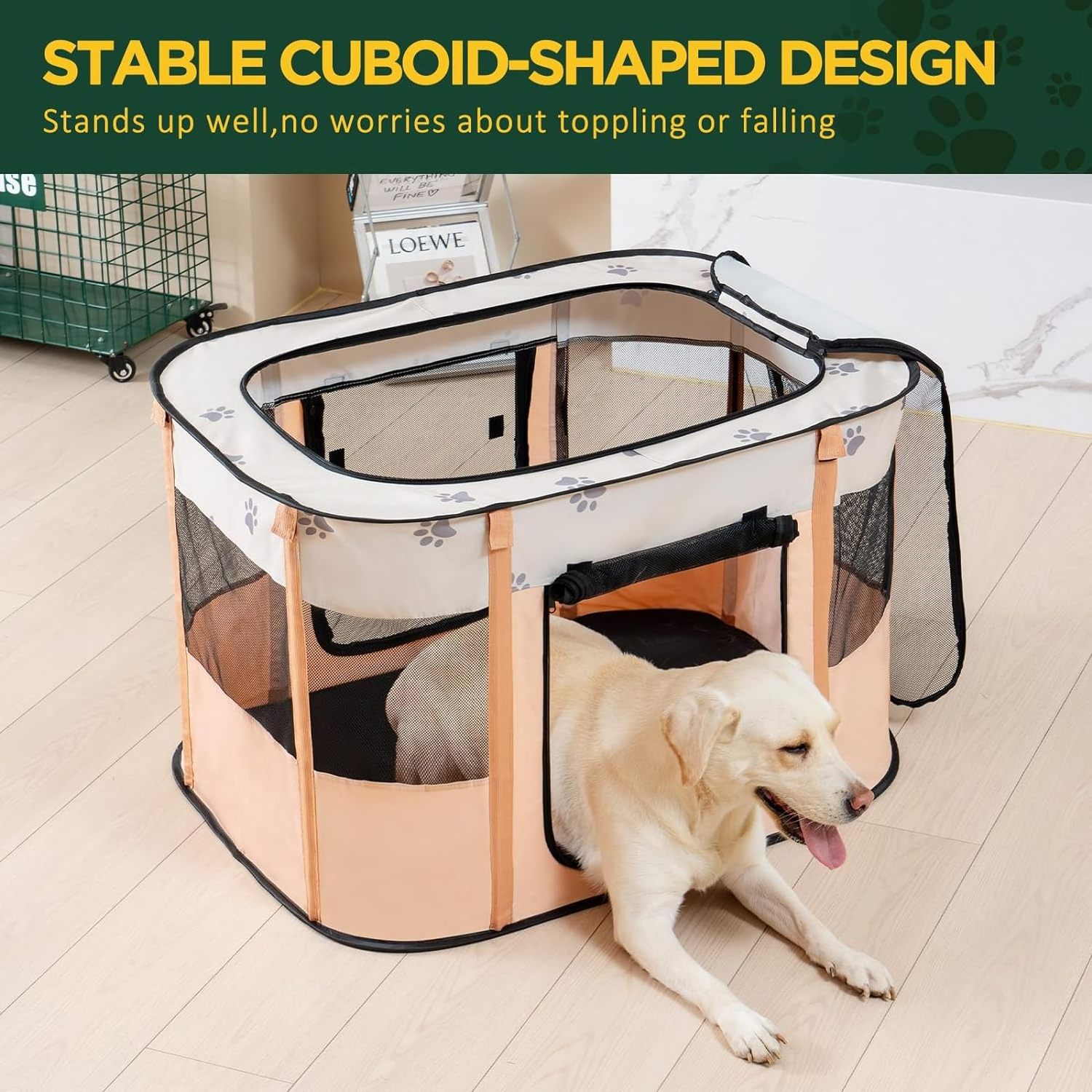 Portable Dog Cat Playpen  Pop Up Pet Play Pen Travel Crate Floor Mesh Door Top Indoor Outdoor dog kennels large outdoor