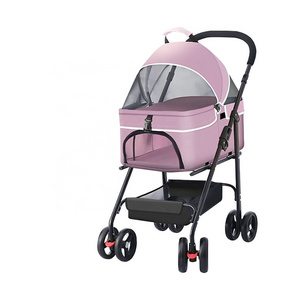 other pet products Manufacturer For Cats Dog Pet Stroller Traveling Double Layer Pet Stroller Folding