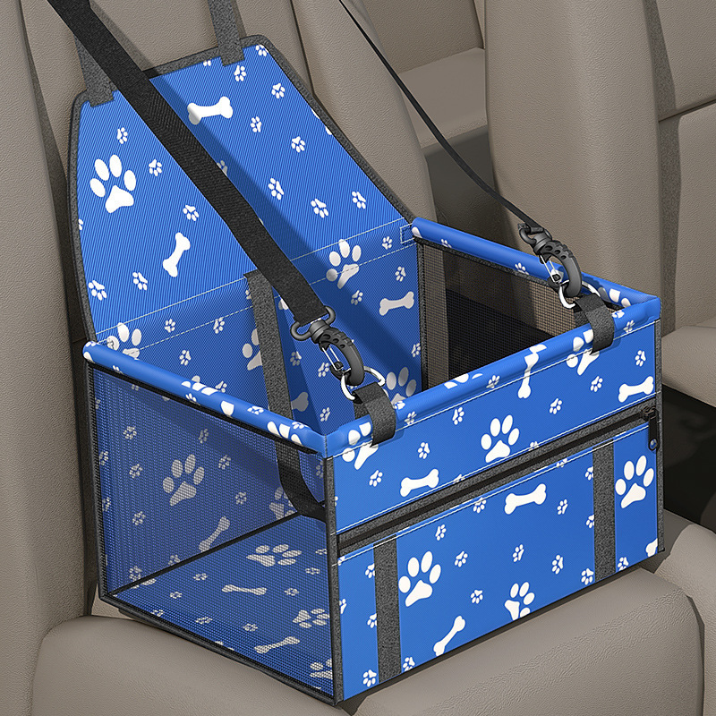 Pet Car Seat Pet Travel Car Booster Seat with Safety Belt Washable Double-Sided Cushion and Storage Pocket Dog Products