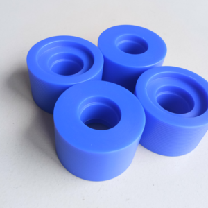 CNC machining Plastic Nylon spacer Sleeve Plastic Nylon PA6 Bearing Blue flange Bushing