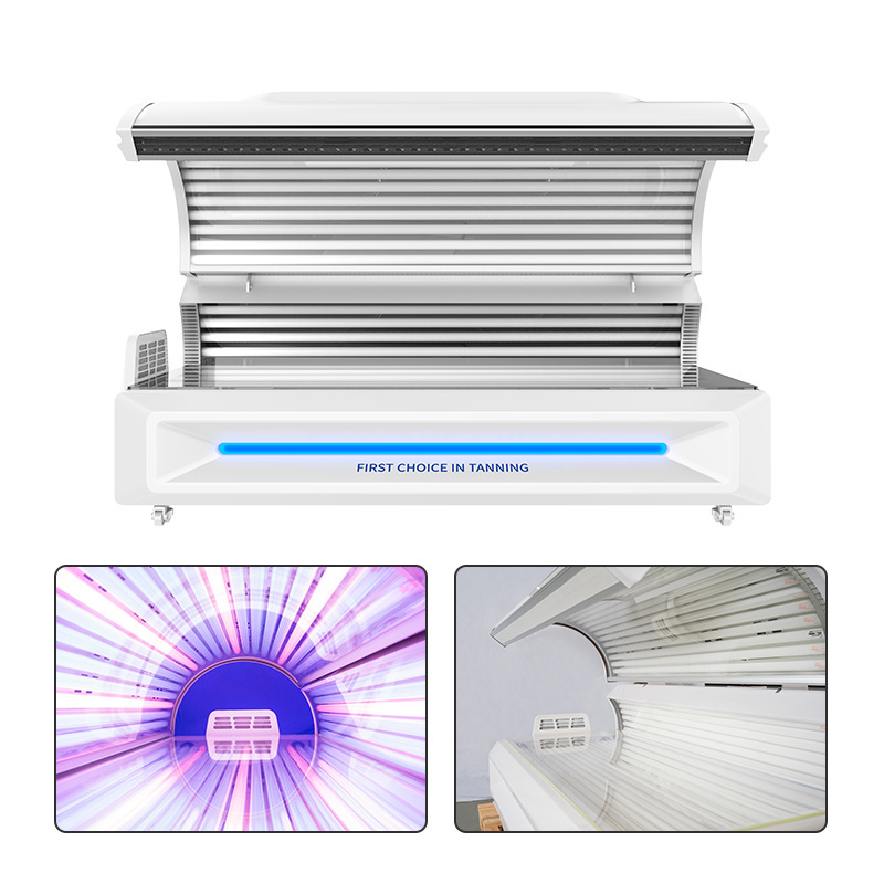 Newest Black Bed 633/660/850/940nm LED capsule Stand up Sunbeds UV Collagen Tanning Bed