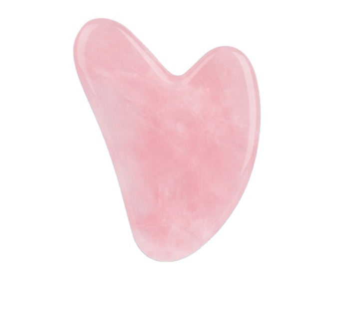 NEW Natural Pink Crystal Rose Quartz Stone Gua Sha Scraping Massage Tool Guasha Board