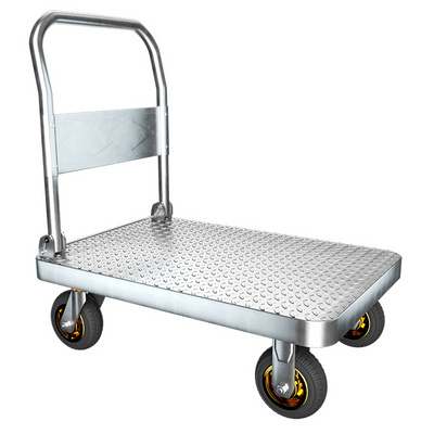 90*60cm 600kg steel durable Platform Hand Truck carts and trolley with 5in nylon wheel  for Warehouse Transport