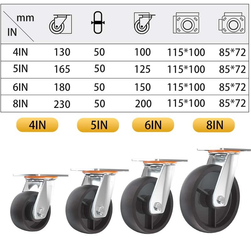 4 inch 5 inch 6 inch 8 inch high temperature castor wheel heavy duty iron industrial Hebei castor wheel castor for machine