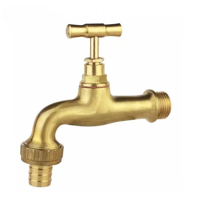 Brass bibcock washing machine  water tap outdoor  Polished vintage bib faucet