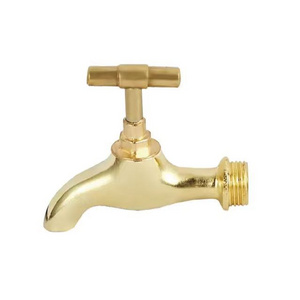 Brass bibcock washing machine  water tap outdoor  Polished vintage bib faucet