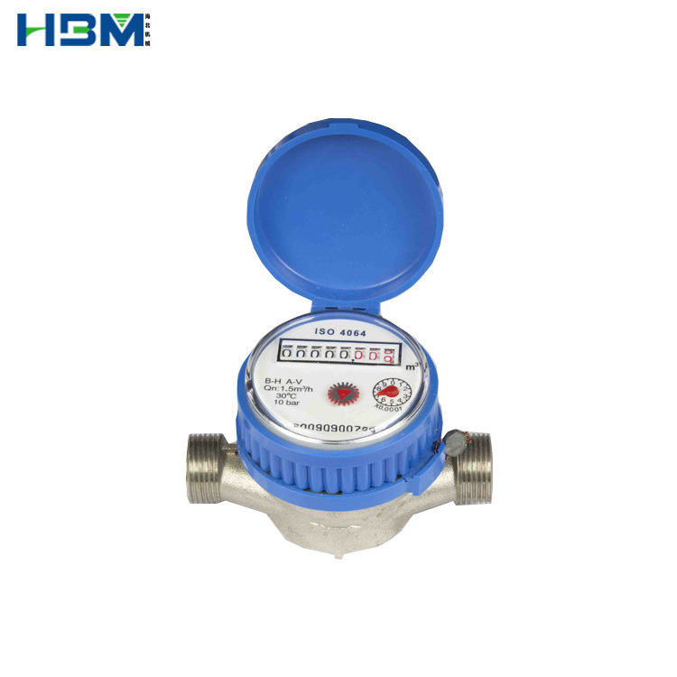 Single jet water meter dn15-25mm stainless steel body