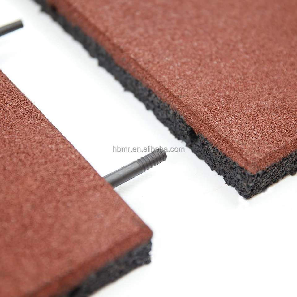 Outdoor playground rubber tile floor mat with high quality rubber tiles