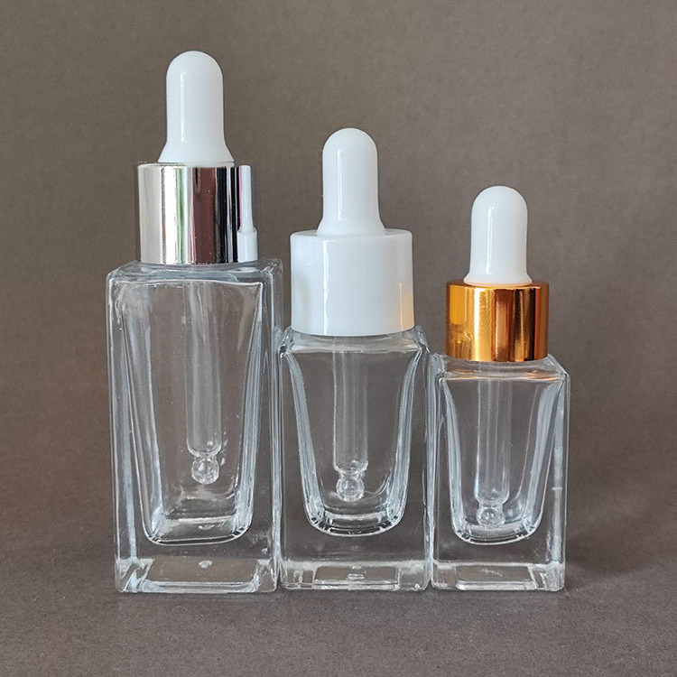 10ml 15ml 30ml Glass Flat Double Thick Aromatherapy Essential Oil Serum Dropper Bottle Cosmetic Packaging