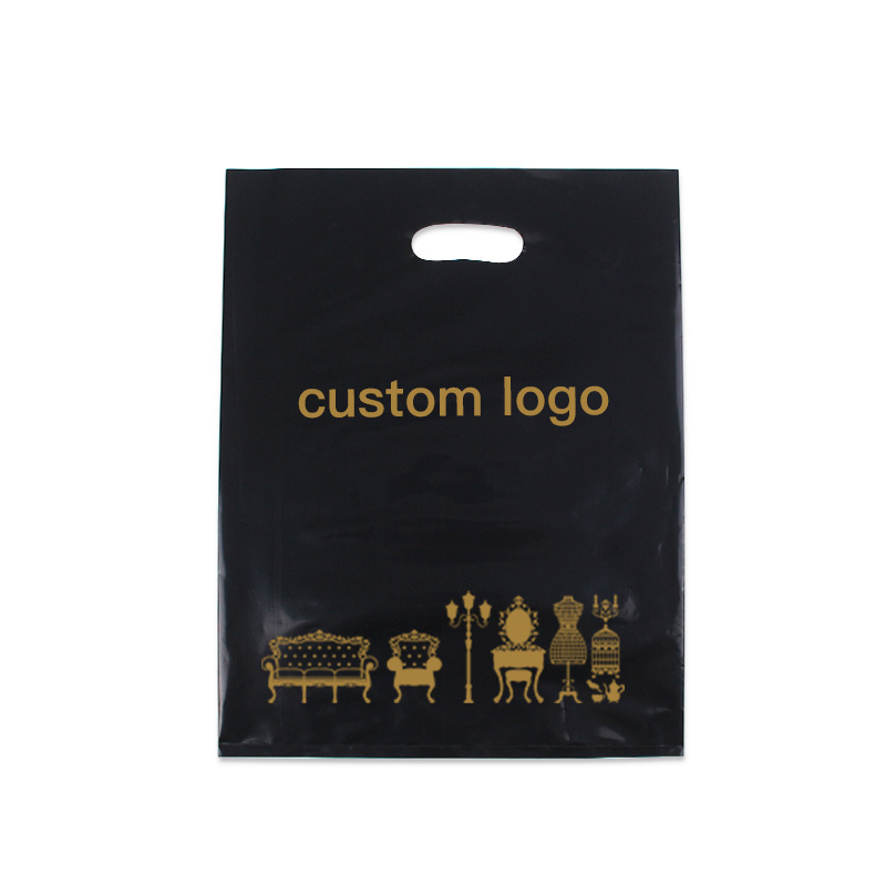 Chinese suppliers Wholesale Die Cut Handle Eco-Friendly Custom Design Shopping Gravure Printing Groceries Plastic Bags With Logo