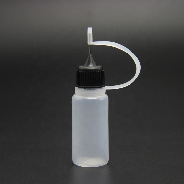 Wholesale Cheap Price PE 10ml Mini Glue Bottles Nail Care Bottles Squeeze Chemical Bottles Needle Tip