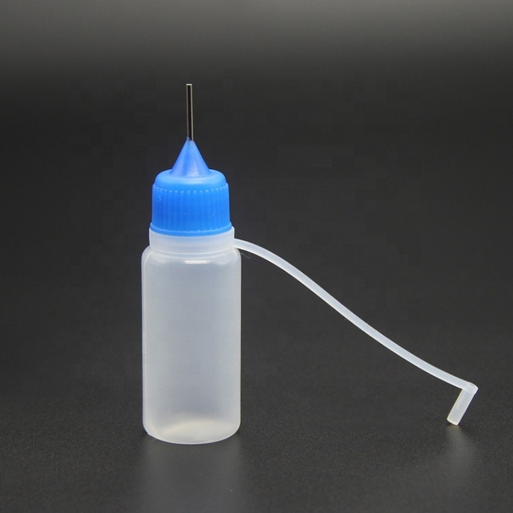 Wholesale Cheap Price PE 10ml Mini Glue Bottles Nail Care Bottles Squeeze Chemical Bottles Needle Tip