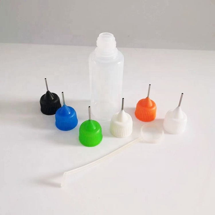 Ready to Ship Empty Plastic Super Glue Eye Dropper Bottles With Needle Tip Cap