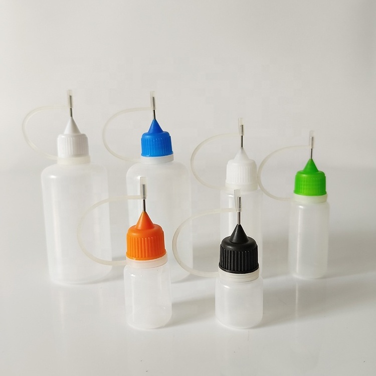 Empty Diy Craft Painting Pe Plastic Dropper Precision Applicator Squeeze Glue Bottle With Needle Cap