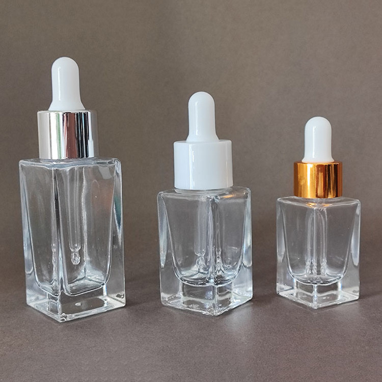 10ml 15ml 30ml Glass Flat Double Thick Aromatherapy Essential Oil Serum Dropper Bottle Cosmetic Packaging