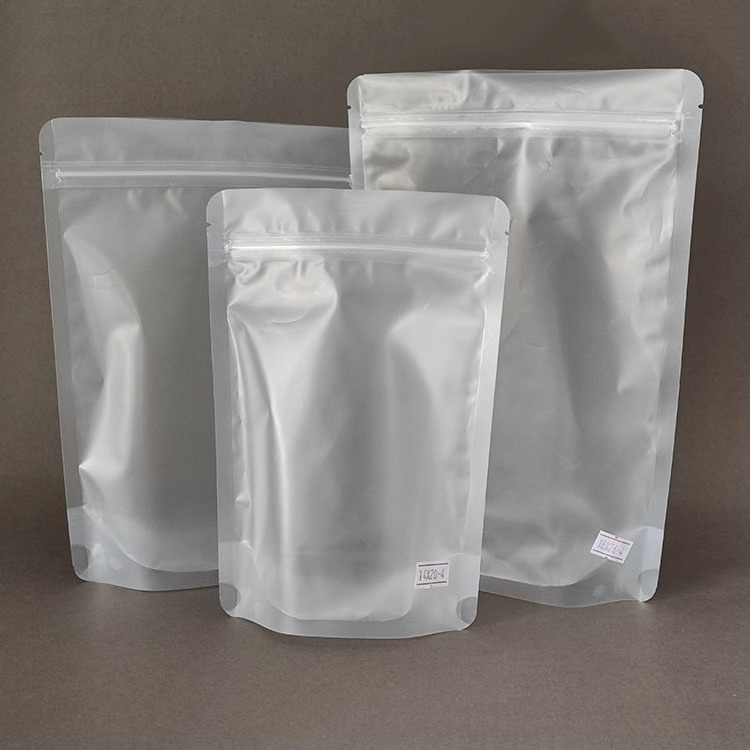 Top Promotion Plastic Stand Up Pouch Nut Tea Powder Flour Storage Matte Transparent Bags with Zip Lock