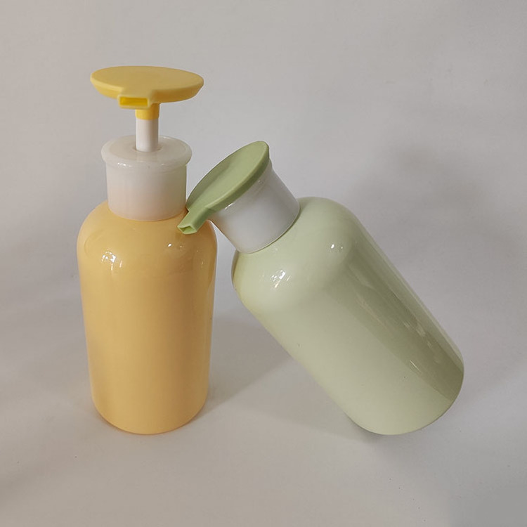 Empty Yellow Green 300ml Plastic Empty Body Emulsion Liquid Soap Hair Conditioner Lotion Shampoo Pump Bottles