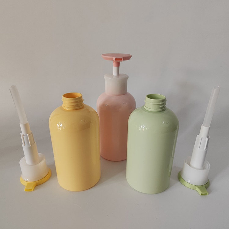 Empty Yellow Green 300ml Plastic Empty Body Emulsion Liquid Soap Hair Conditioner Lotion Shampoo Pump Bottles