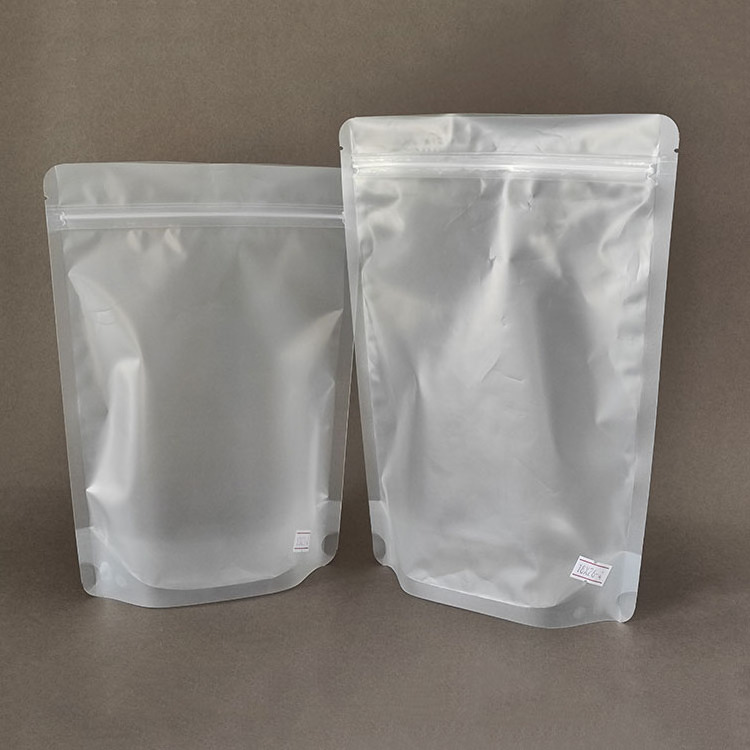 Top Promotion Plastic Stand Up Pouch Nut Tea Powder Flour Storage Matte Transparent Bags with Zip Lock